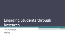 Engaging Students through Research