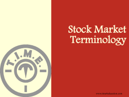 Stock Market Terminology - Best Coaching Institute For CAT