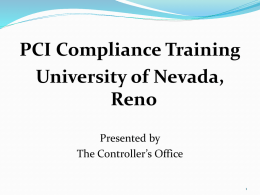 PCI Compliance - University of Nevada, Reno