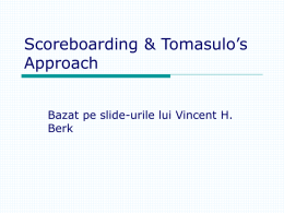 Scoreboarding & Tomasulo’s Approach