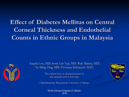 Effect of Diabetes Mellitus on Central Corneal Thickness