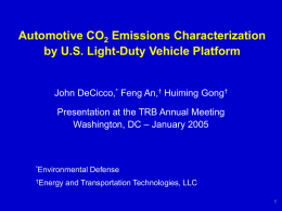 Automotive CO2 Emissions Characterization by U.S. Light