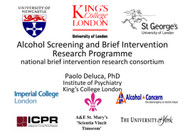 Alcohol policy: research and practice
