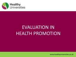 Presentation Title - Healthy Universities