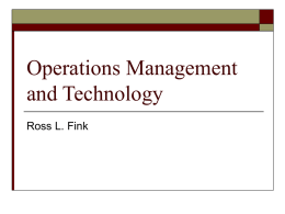 Operations Management and Technology