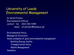 University of Leeds Environmental Officer