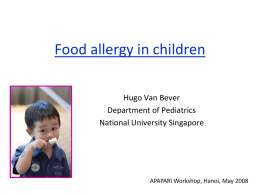 Food allergy in children - Asia Pacific Association of