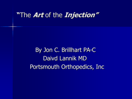 The Art of a good Injection”