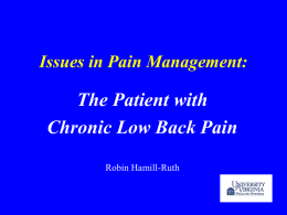 Issues in Pain Management: