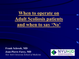 Adult Scoliosis: preliminary approach to classification