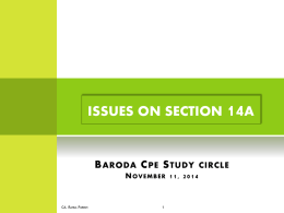Baroda Cpe Study circle 30th August, 2011