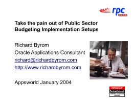 Take the pain out of Public Sector Budgeting
