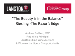 The Beauty is in the Balance” Riesling
