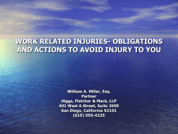 WORK RELATED INJURIES- OBLIGATIONS AND ACTIONS TO …