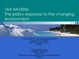 Tax Havens: A challenge to development in a Global Economy