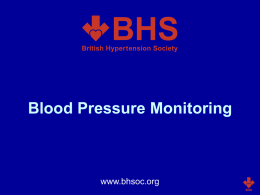 Blood Pressure Monitoring: Slide