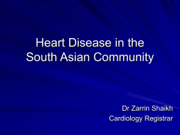 Heart Disease in the South Asian Community
