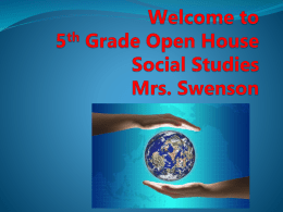 Welcome to 6th Grade Open House – Social Studies