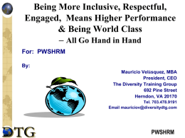 Diversity Awareness Workshop Human Relations: The