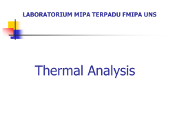 Chemical and Thermal Analysis