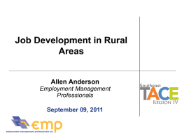 Job Development in Rural Areas