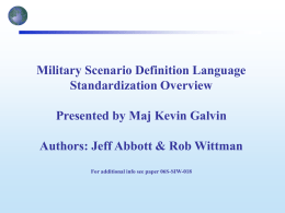 Military Scenario Definition Language