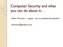 Computer security and best practices