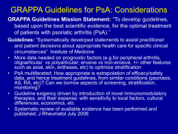 GRAPPA PsA Treatment Guidelines Establish Diagnosis of