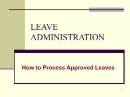 LEAVE PROCESSING - University System of New Hampshire