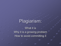 Plagiarism: