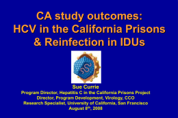 CA study outcomes: HCV in the California Prisons