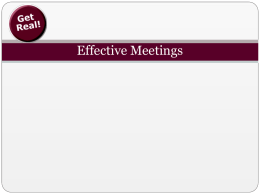 Effective Meetings - The Business Realist