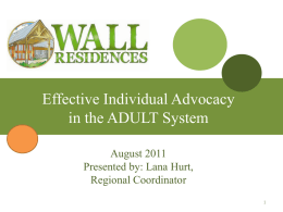 Effective Individual Advocacy in the Adult System