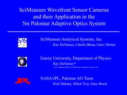 SciMeasure Wavefront Sensor Cameras and their Application
