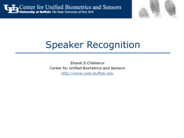 Speaker Recognition - University at Buffalo