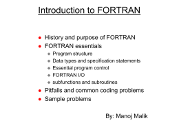 Intro to Fortran - language