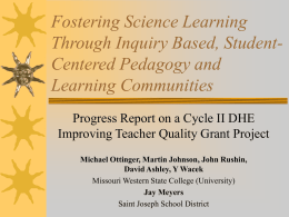 Fostering Science Learning Through Inquiry Based, Student