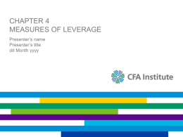 Chapter 4 Measures of Leverage