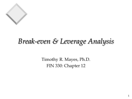 Break-even & Leverage Analysis
