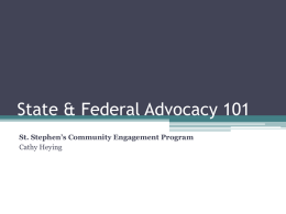 State & Federal Advocacy 101 - MESH-MN
