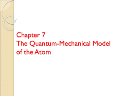 Chapter 7 The Quantum-Mechanical Model of the Atom