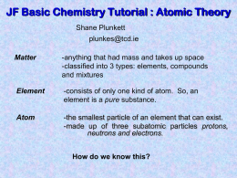 Tutorial 3 - Atomic Theory
