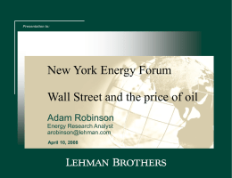 Wall Street and the price of oil