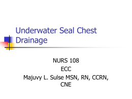 Underwater Seal Chest Drainage