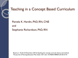 Teaching in a Concept Based Curriculum