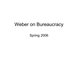 Weber on Bureaucracy