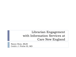 Librarian Engagement with Information Services at Care New