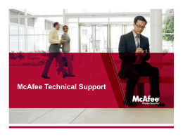 McAfee Technical Support - Intel Security Partner Program