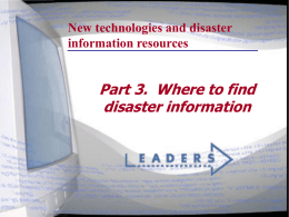New technologies and disaster information resources