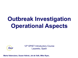 Outbreak investigation - European Centre for Disease